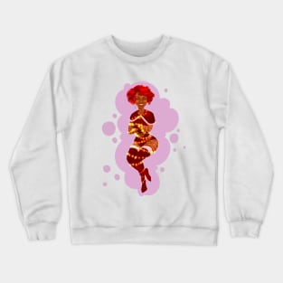 Tigris girl wrapped in a garland Crewneck Sweatshirt